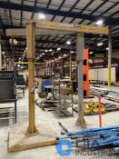 250 LB. X 10' COLUMN X 8' ARM CONTRX SKID MOUNTED JIB CRANE WITH 300 LB. FIVE OCEANS ELECTRIC