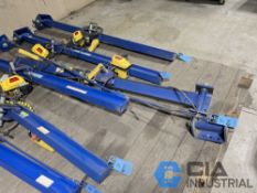 300 LB. X 7' ARM COLUMN MOUNTED JIB CRANE WITH 300 LB. FIVE OCEANS ELECTRIC CHAIN HOIST