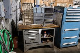 Drill Indexes, Taps & Workbench w/ Contents