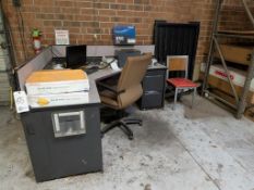 Desk w/ Contents, Printers and Office Supplies