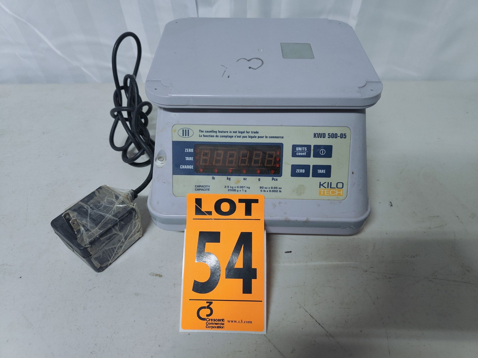 Kilotech Mod. KWD 500-05 Electronic Bench Scale Cap. 5 lb / 2.5 kg