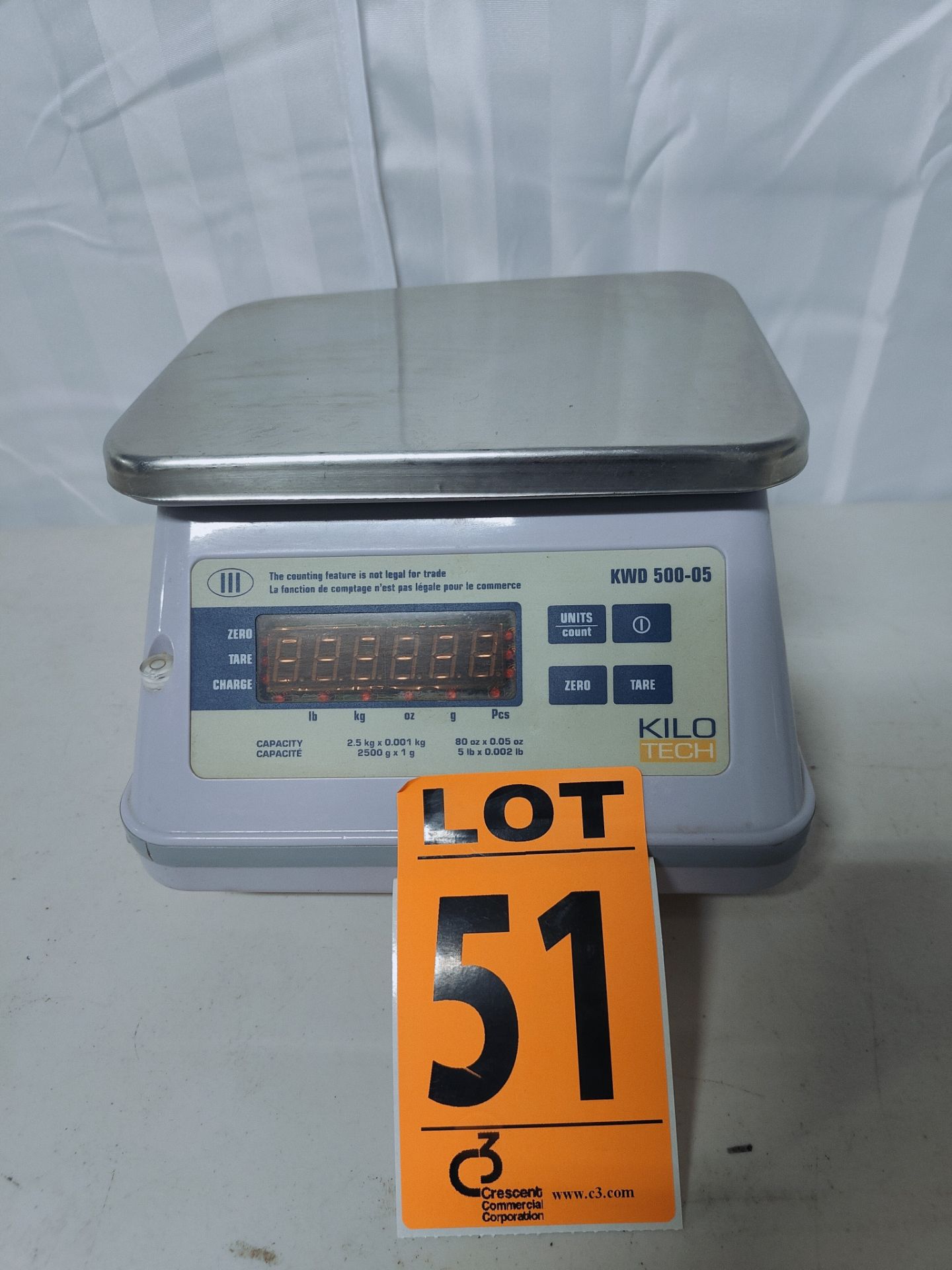 Kilotech Mod. KWD 500-05 Digital Bench Scale Cap. 2.5 kg / 5 lb / 80 oz