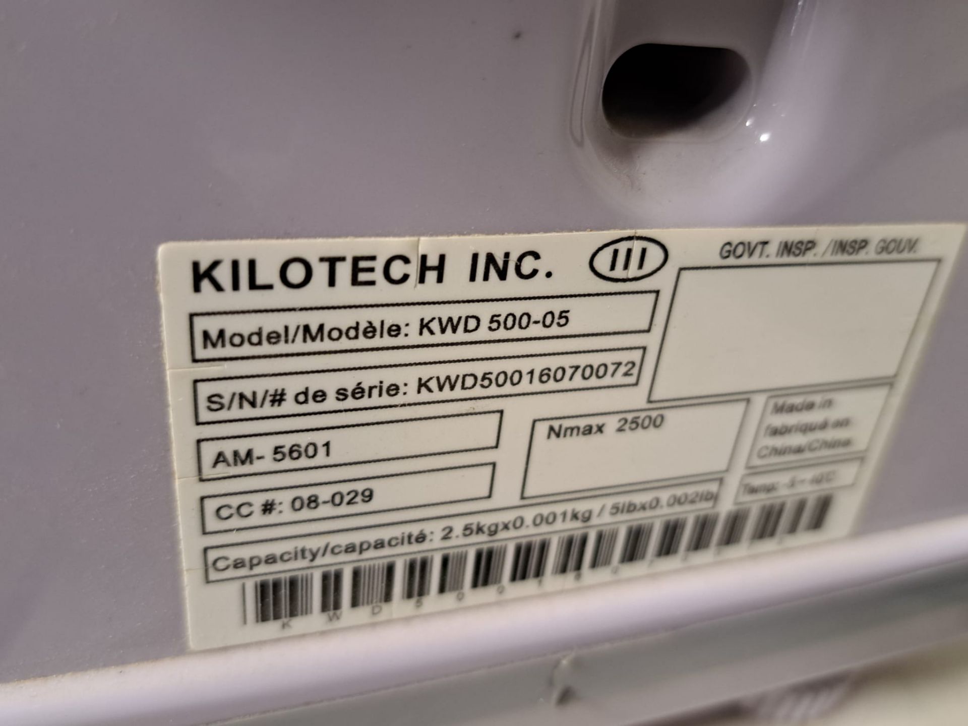 Kilotech Mod. KWD 500-05 Electronic Bench Scale Cap. 5 lb / 2.5 kg - Image 3 of 3