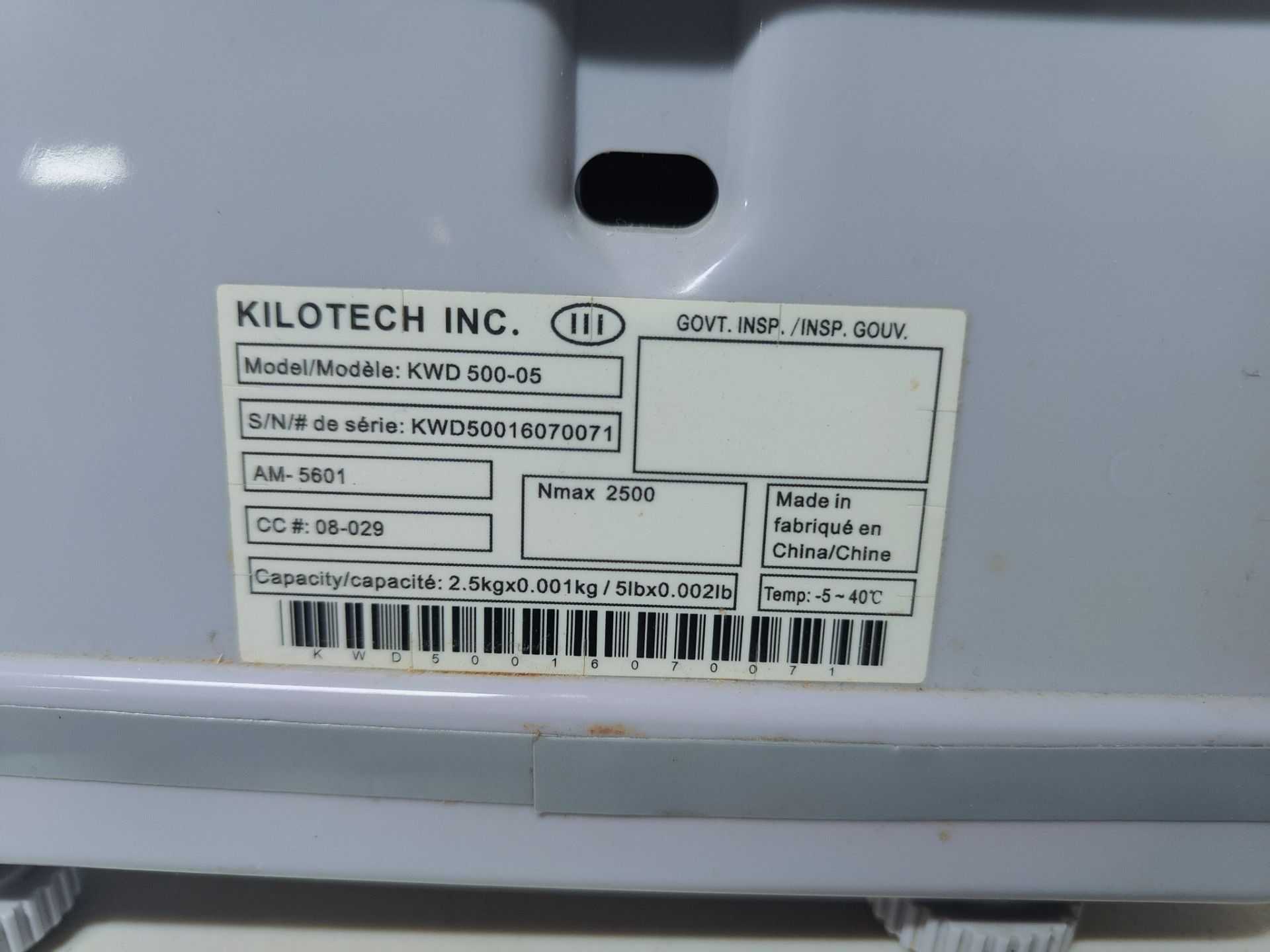 Kilotech Mod. KWD 500-05 Digital Bench Scale Cap. 2.5 kg / 5 lb / 80 oz - Image 5 of 5