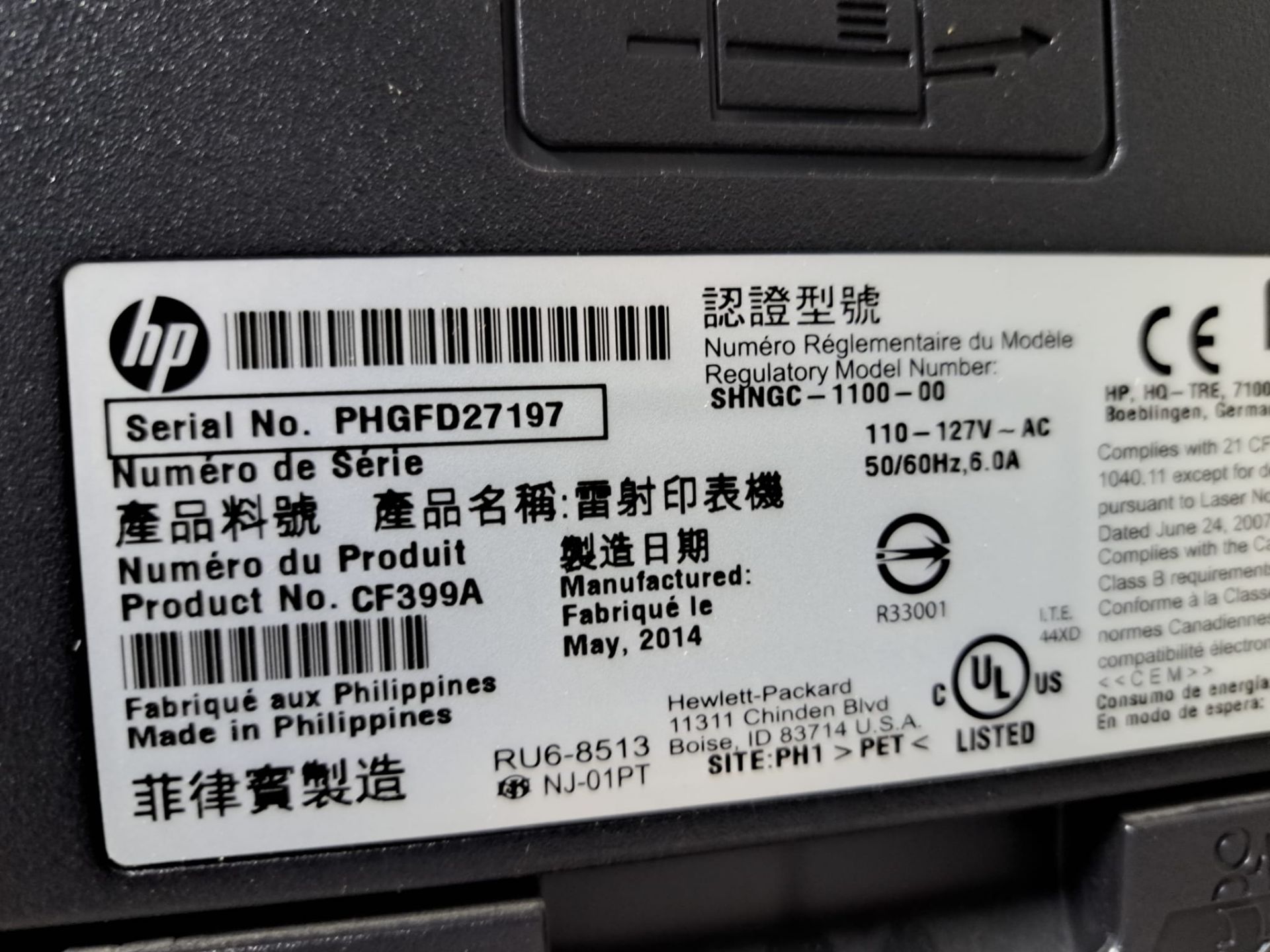 HP Mod. M401dne LaserJet Pro 400 Monochrome Laser Printer - Image 5 of 5