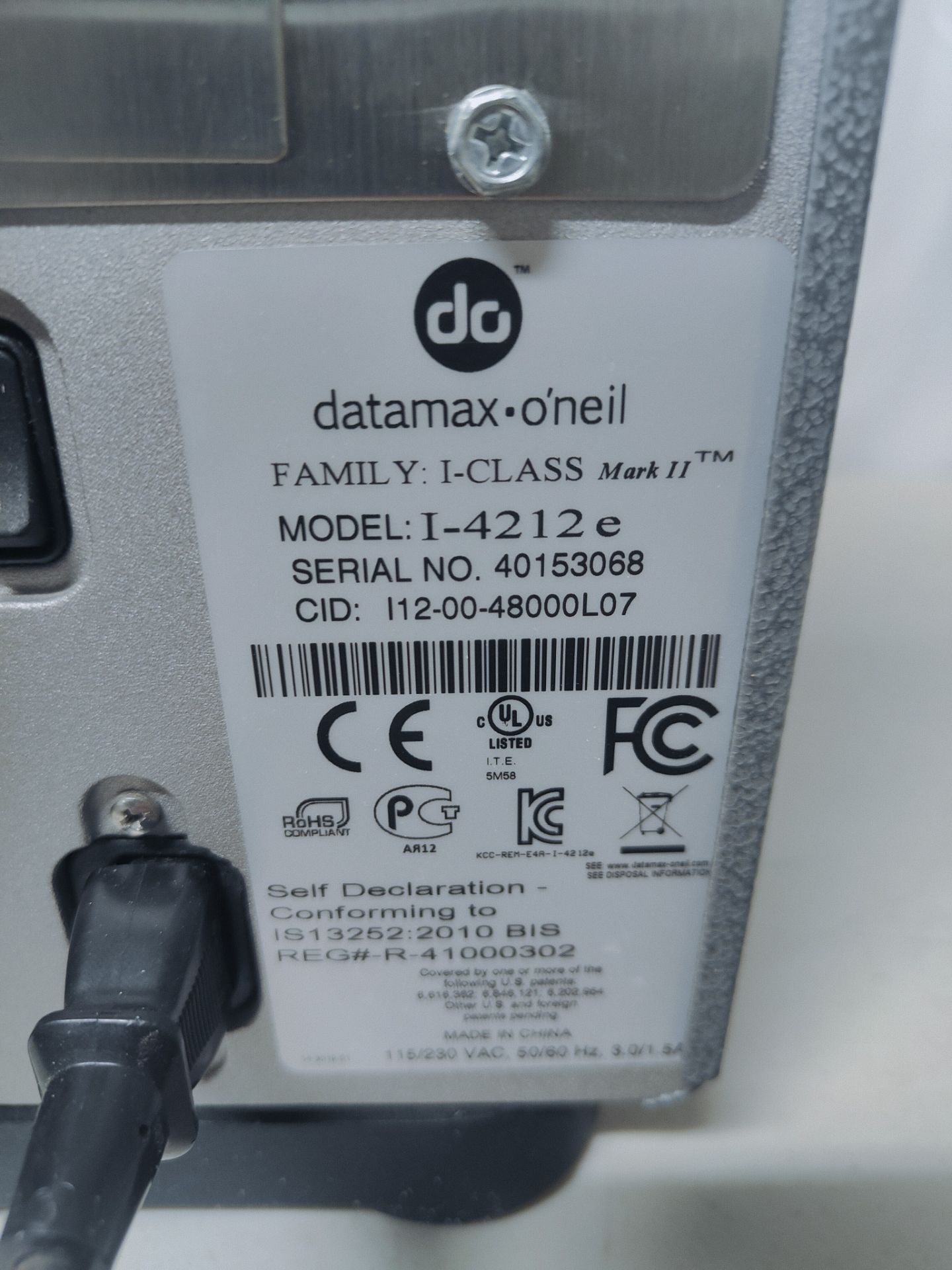 Datamax-O’Neil Mod. I-Class Mark II Industrial Label Printer - Image 6 of 6