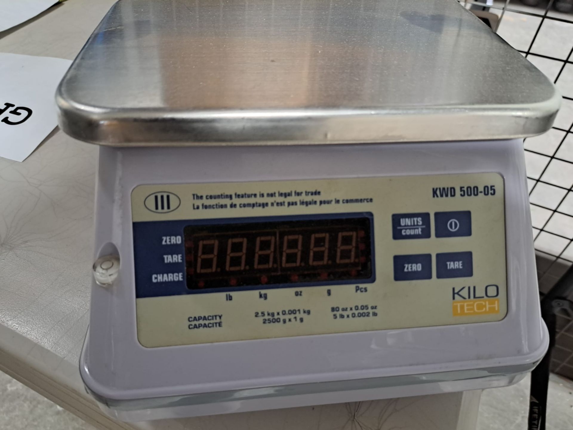 Kilotech Mod. KWD 500-05 Digital Bench Scale Cap. 2.5 kg / 5 lb / 80 oz