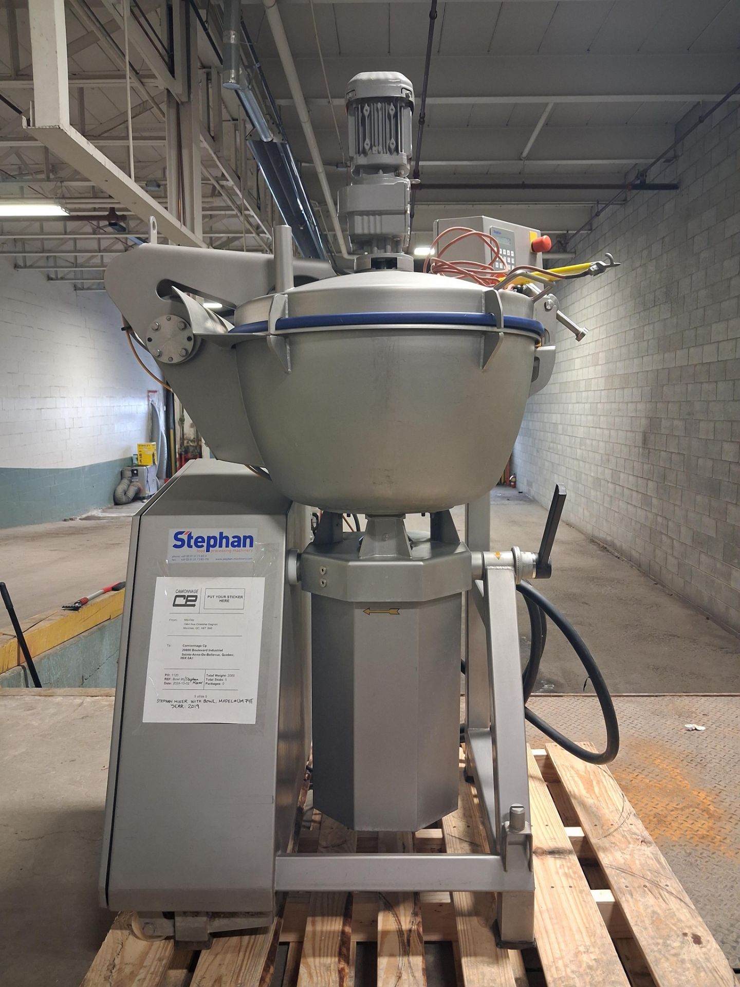 2019 Stephan Mod. UM-74-E Universal Machine Machine No: U1800673 Motor: 132L-4420 No. 8887739 Specs: - Image 2 of 11