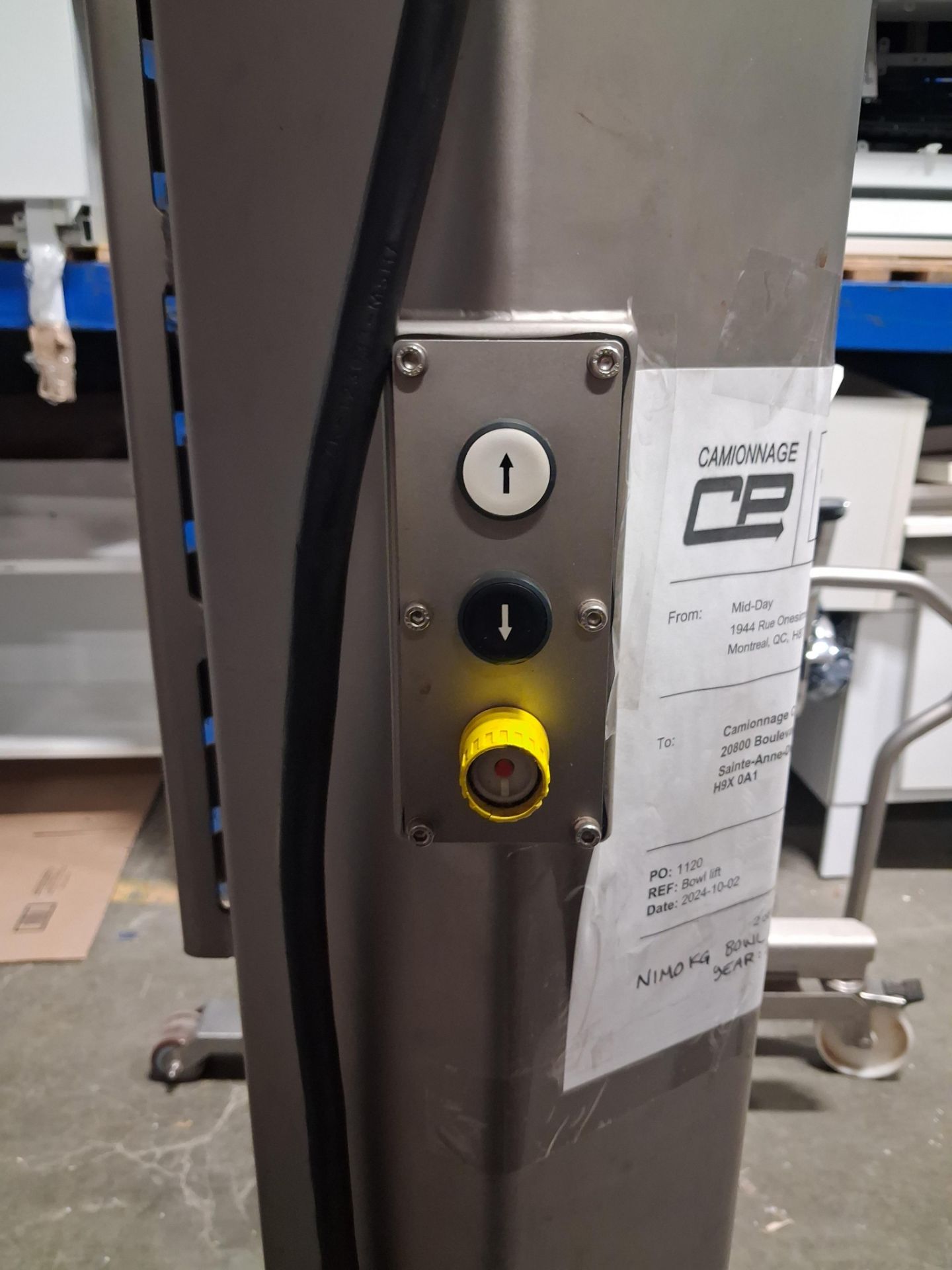 2020 NIMO Mod. SKV300-C3T-V Single Column Stainless Steel Bowl Lifter - Image 5 of 8