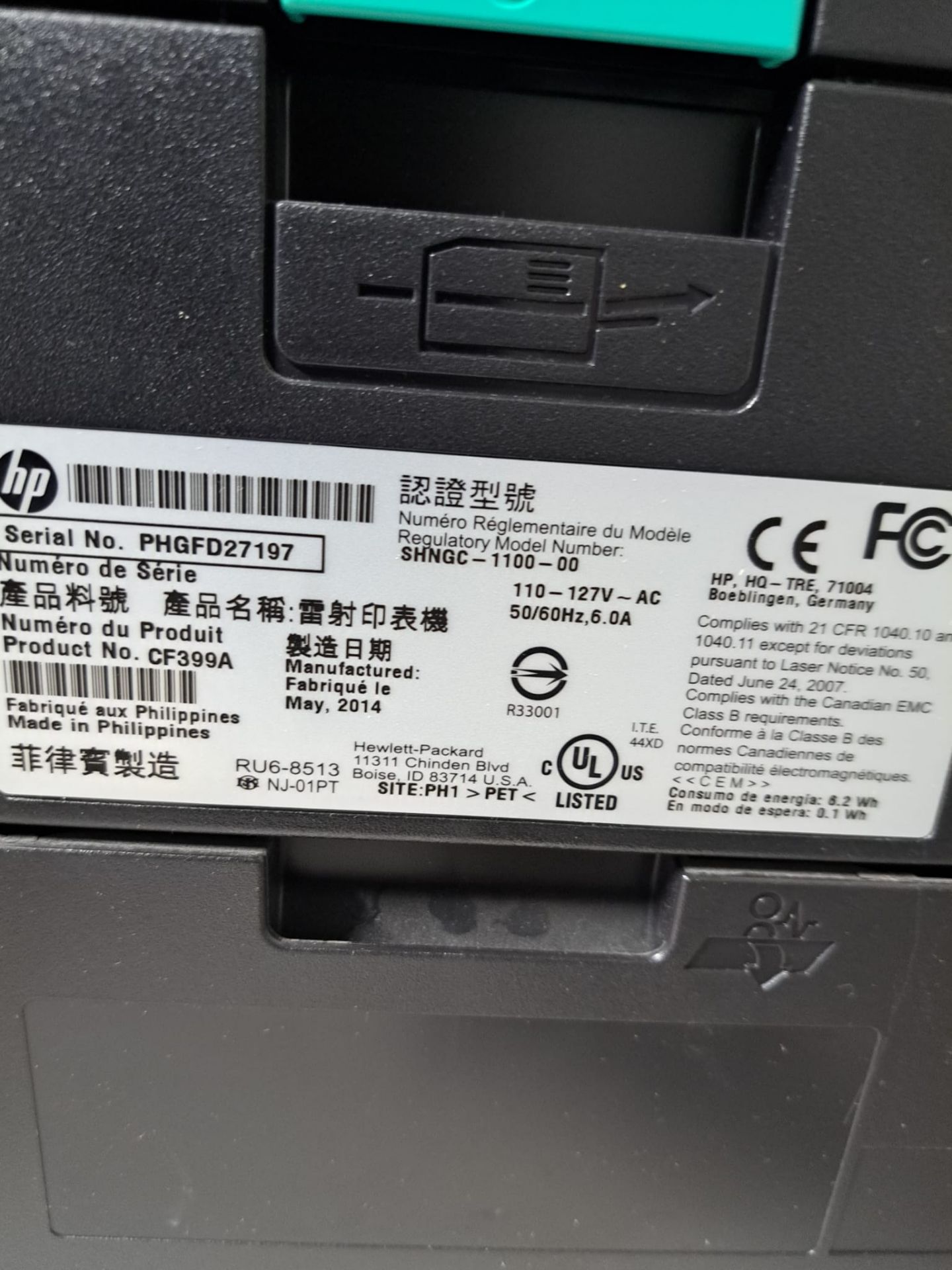 HP Mod. M401dne LaserJet Pro 400 Monochrome Laser Printer - Image 3 of 5