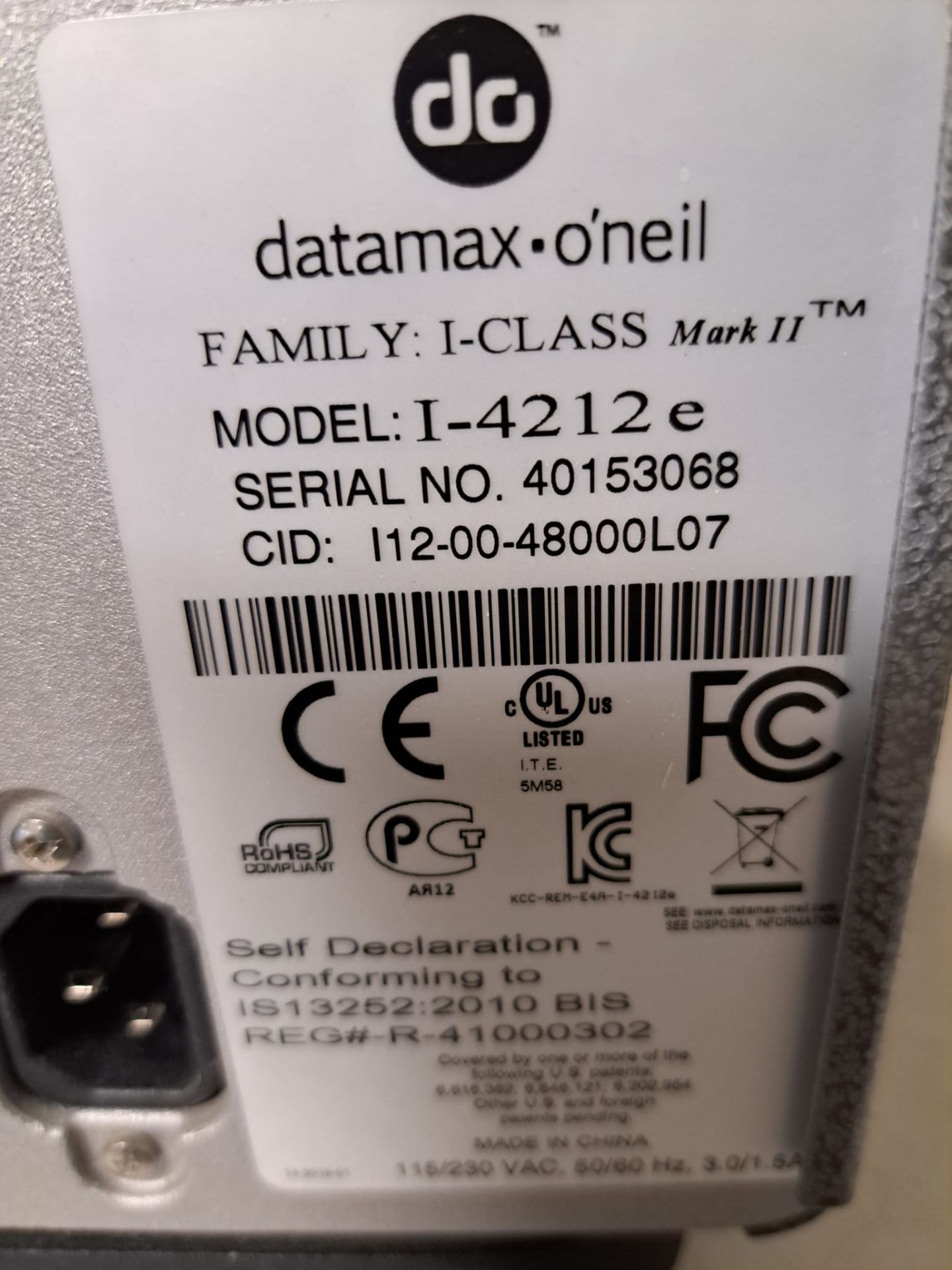 Datamax-O’Neil Mod. I-Class Mark II Industrial Label Printer - Image 6 of 6