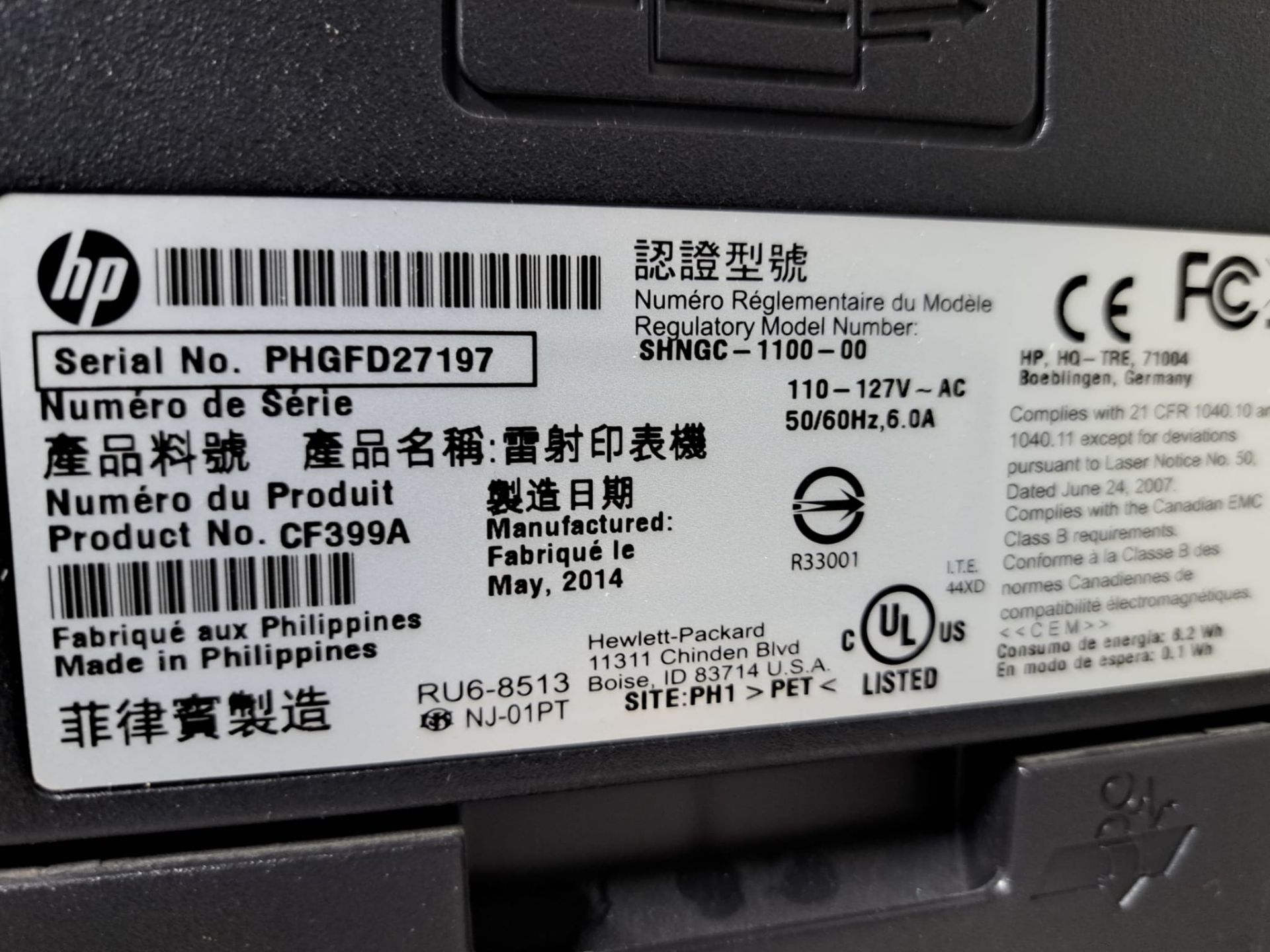 HP Mod. M401dne LaserJet Pro 400 Monochrome Laser Printer - Image 4 of 5