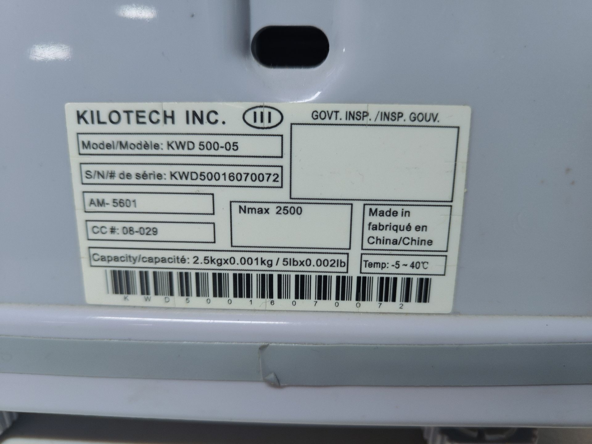 Kilotech Mod. KWD 500-05 Electronic Bench Scale Cap. 5 lb / 2.5 kg - Image 3 of 5