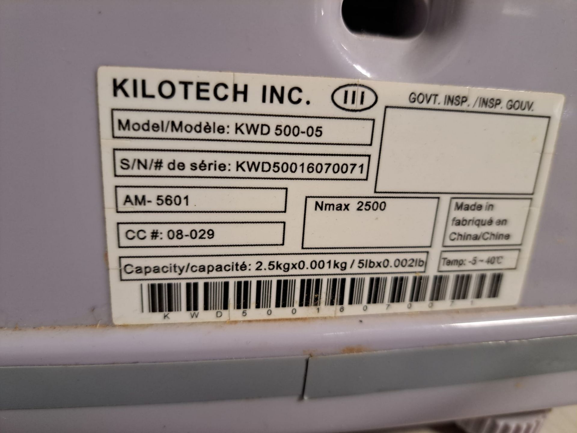 Kilotech Mod. KWD 500-05 Digital Bench Scale Cap. 2.5 kg / 5 lb / 80 oz - Image 4 of 4