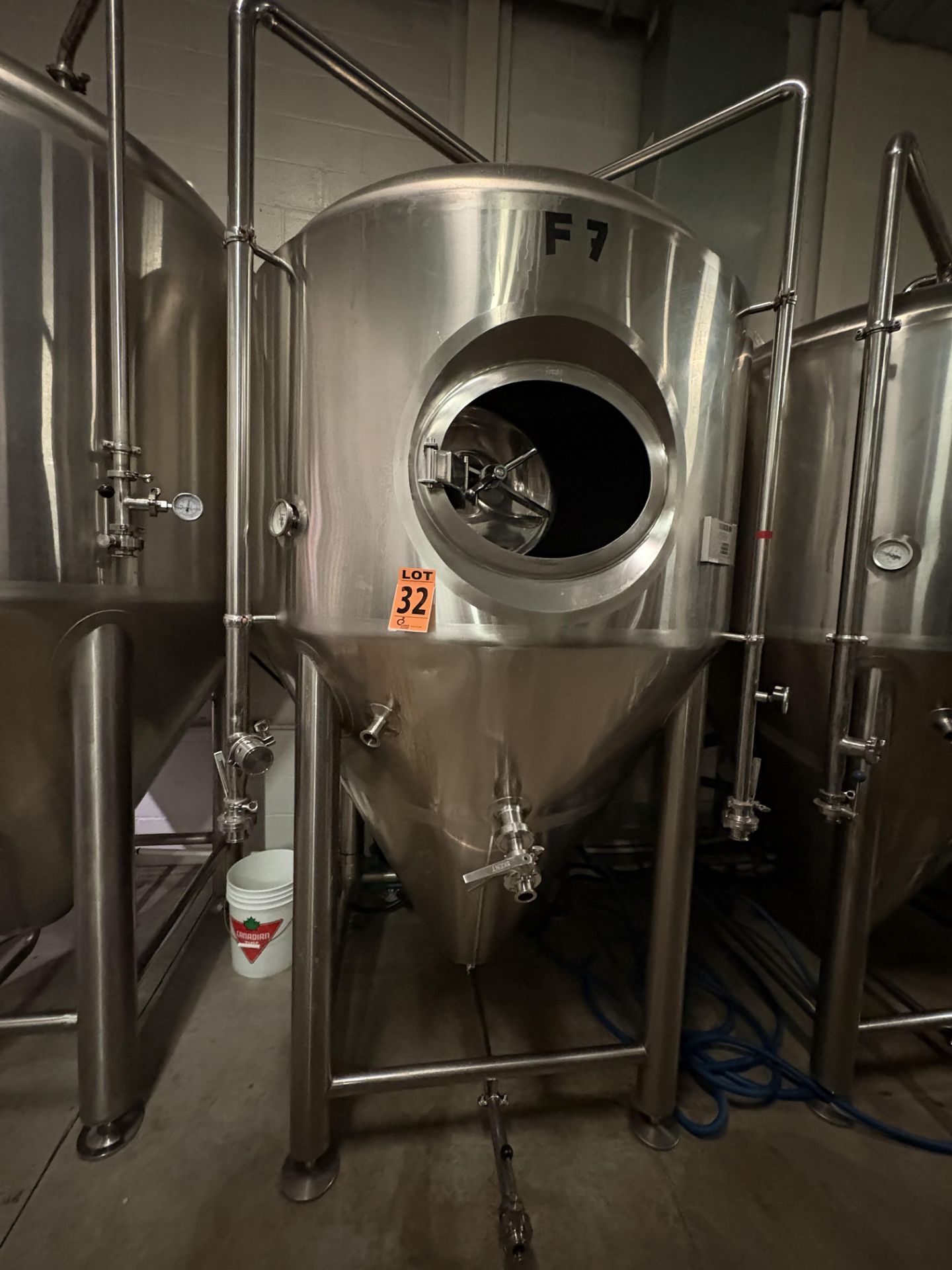 1750 Litre GW KENT SS Double Jacketed, Cone-Bottom Fermentation Tank (2006) - Image 2 of 6