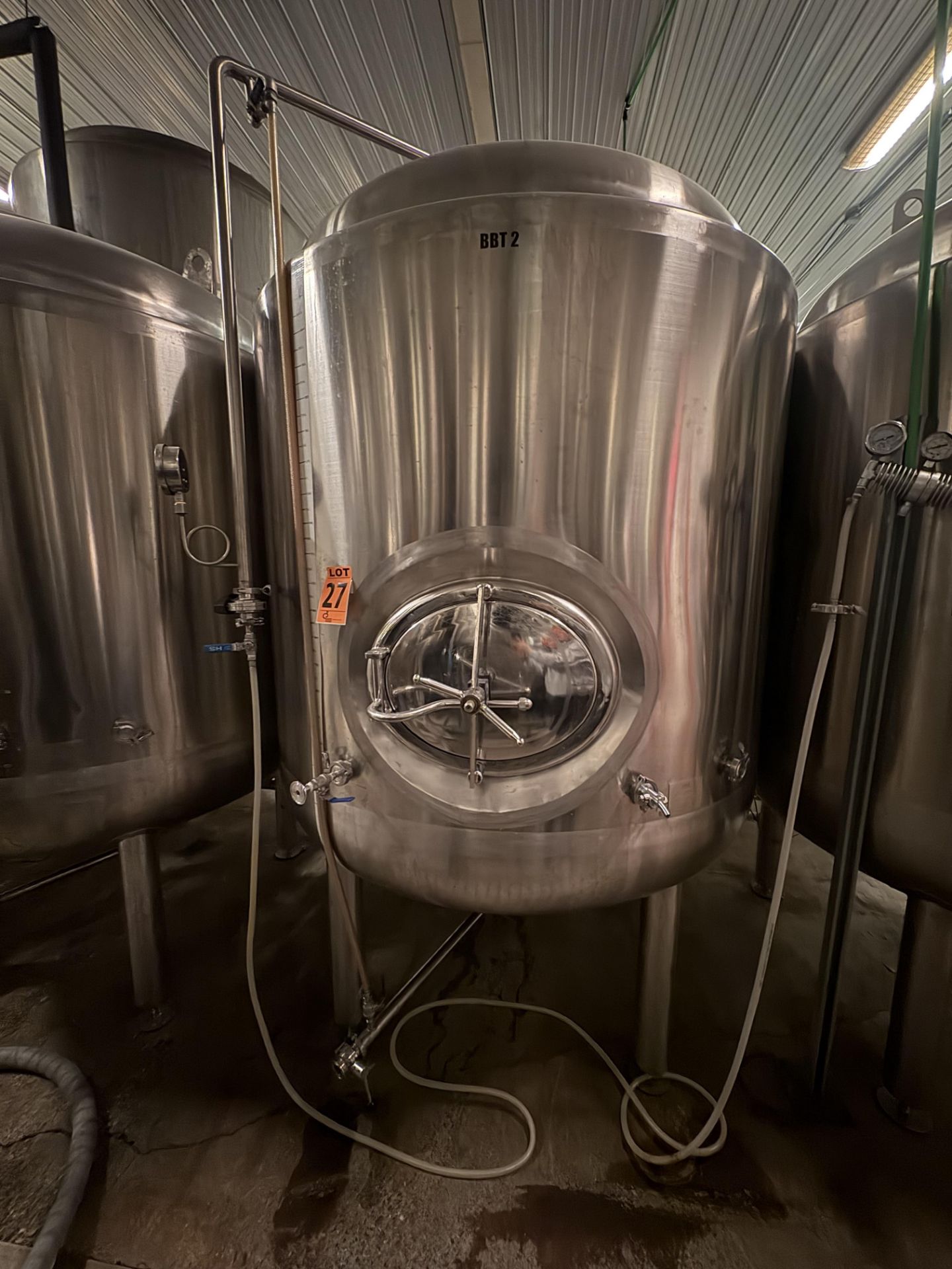 2000 Litre HGMC SS304L Double Jacketed Brite Beer Tank (2016) - Image 3 of 7