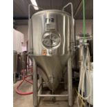 2023 HGMC 2,000 Litre SS304L Cone-Bottom, Double Jacketed Fermentation Tank