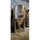 2,000 Litre HGMC Double Jacketed, Cone-Bottom Ferm. Tank, SS 304 (2016)