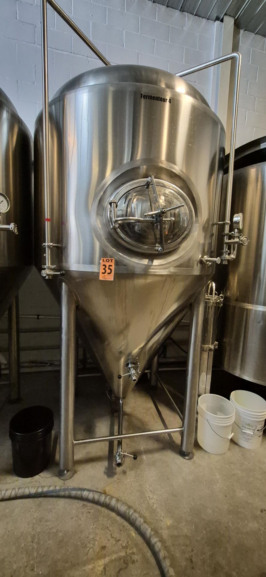 2,000 Litre HGMC Double Jacketed, Cone-Bottom Ferm. Tank, SS 304 (2016)