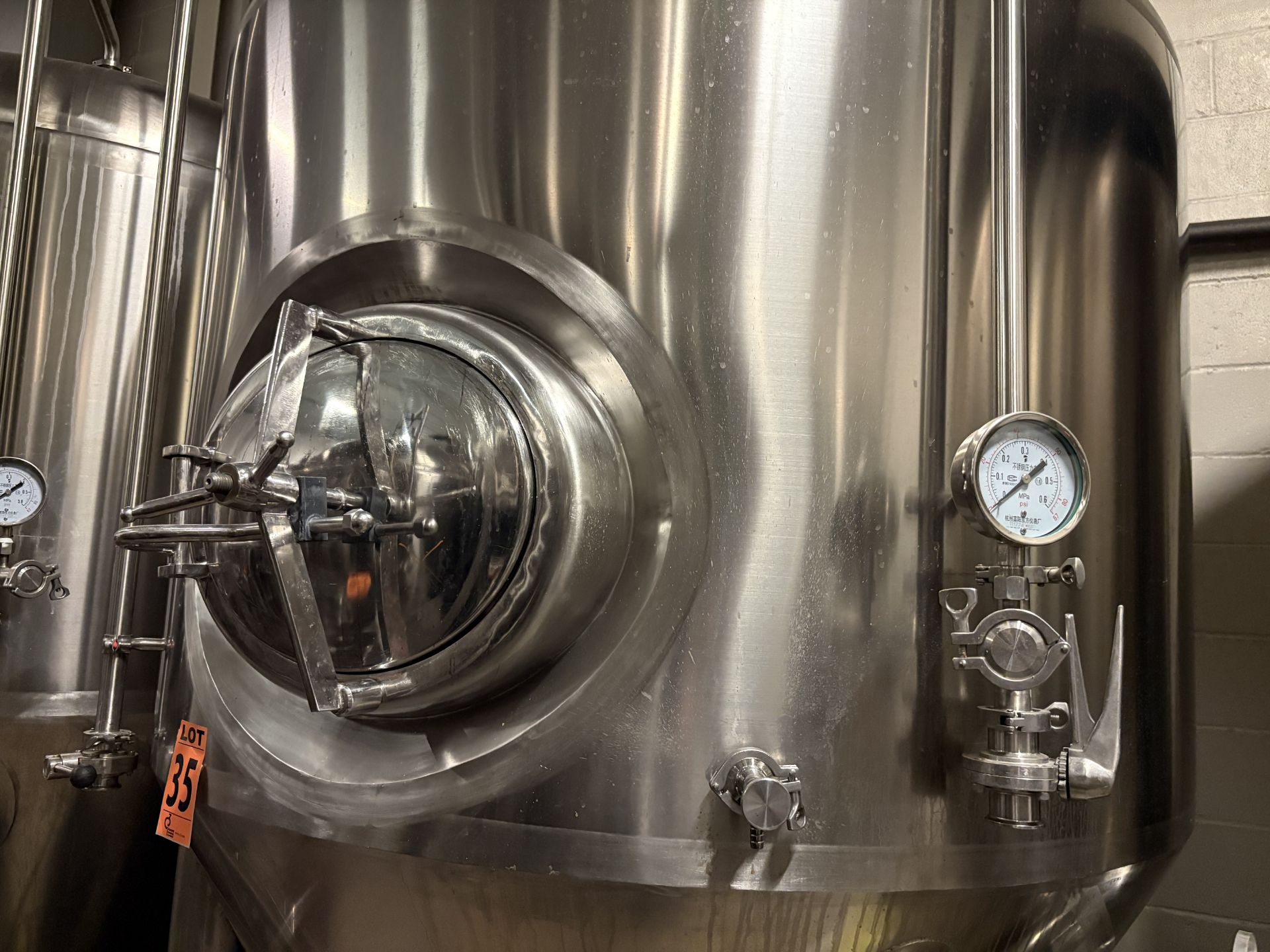 2,000 Litre HGMC Double Jacketed, Cone-Bottom Ferm. Tank, SS 304 (2016) - Image 3 of 6