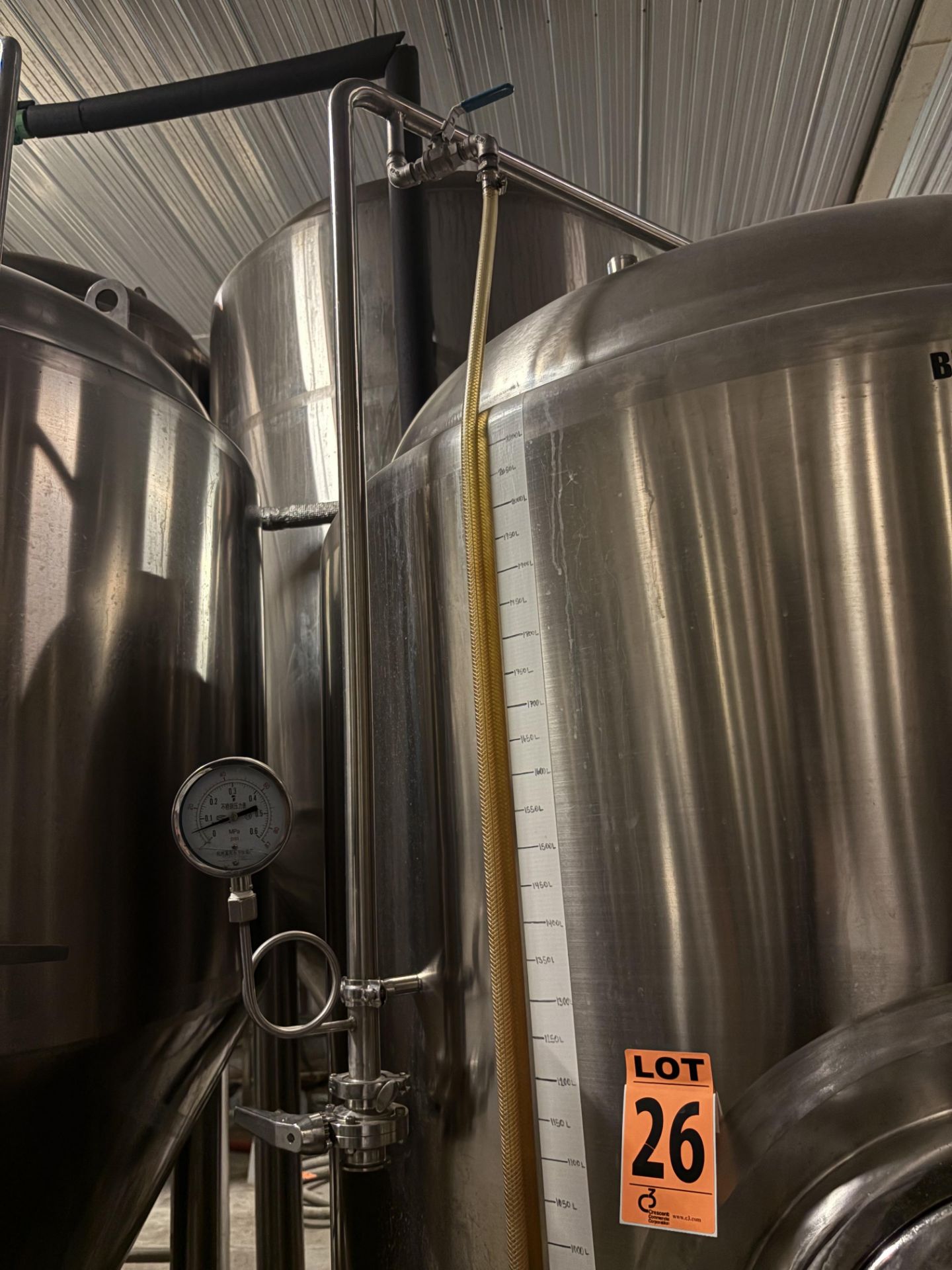 2,000 Litre HGMC SS304 Double Jacketed Brite Beer Tank / BBT (2016) - Image 4 of 7