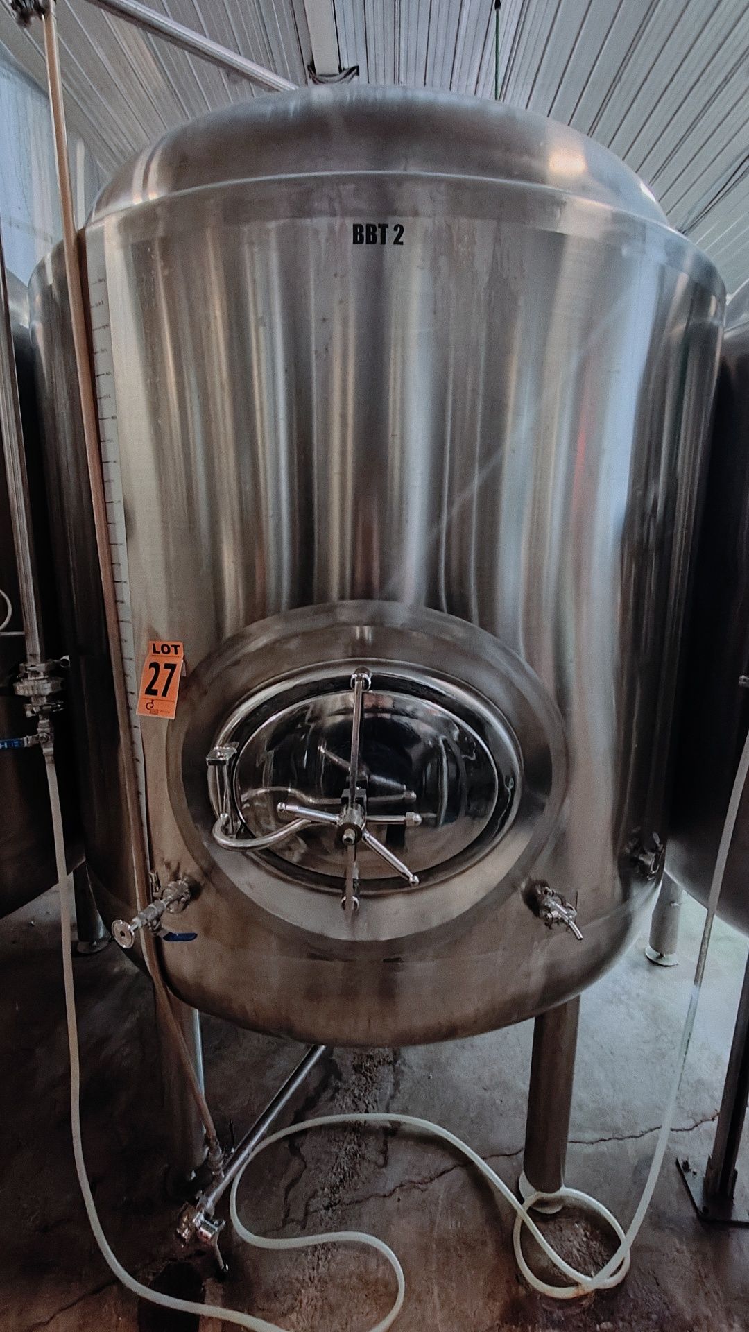 2000 Litre HGMC SS304L Double Jacketed Brite Beer Tank (2016) - Image 2 of 7