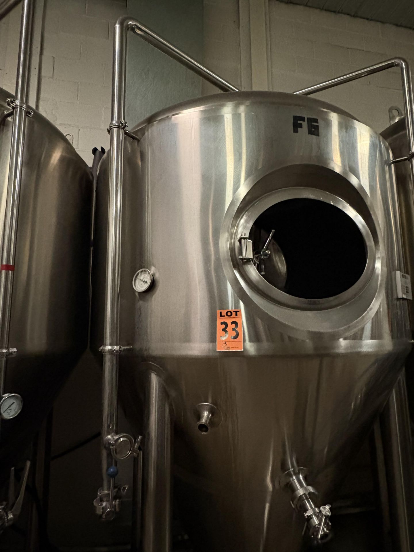 1750 Litre GW KENT SS Double Jacketed, Cone-Bottom Fermentation Tank (2006) - Image 8 of 8