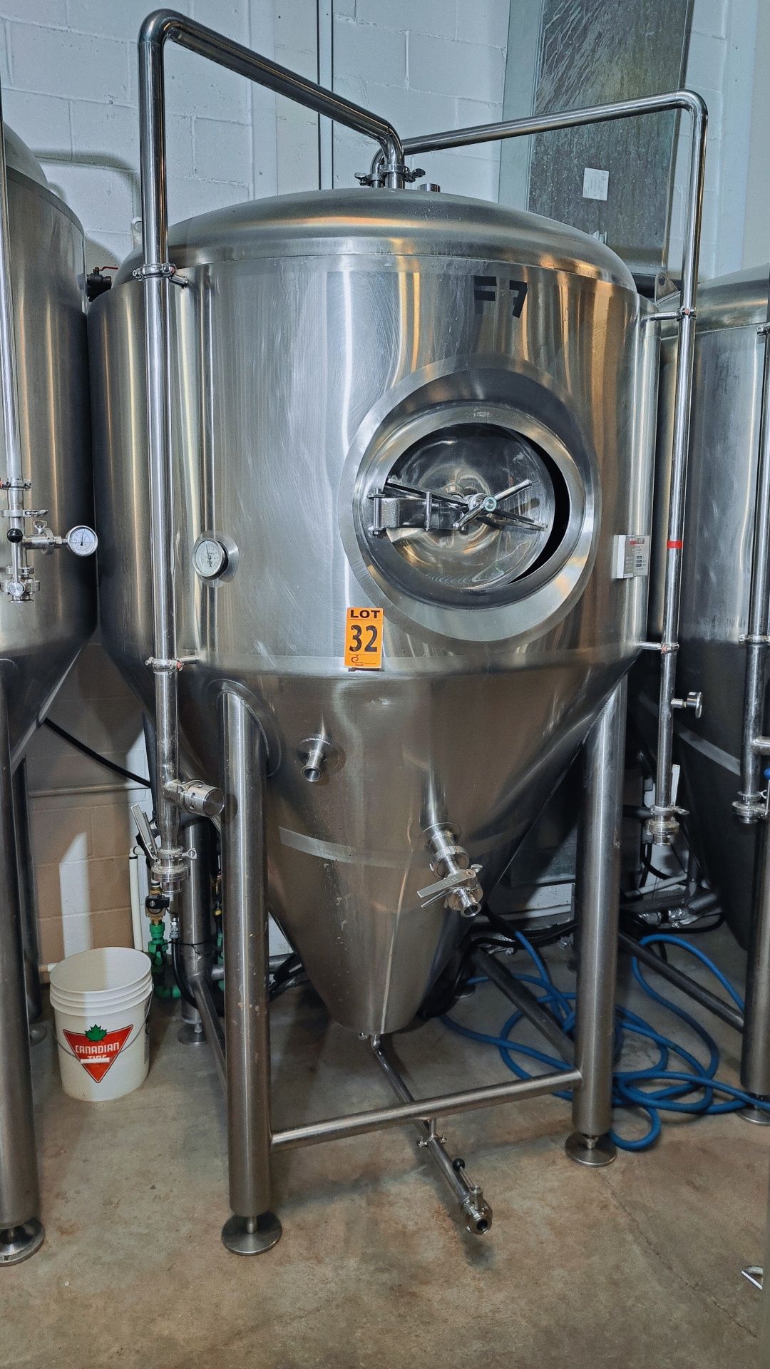 1750 Litre GW KENT SS Double Jacketed, Cone-Bottom Fermentation Tank (2006)