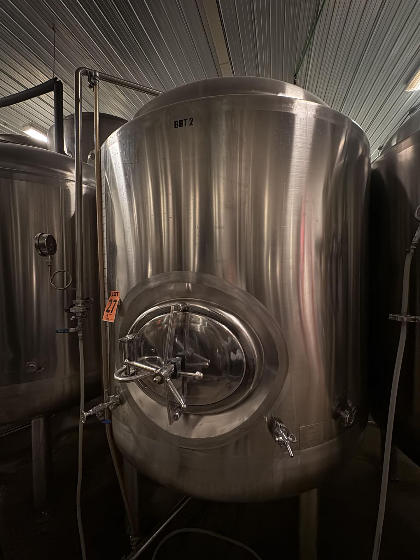 2000 Litre HGMC SS304L Double Jacketed Brite Beer Tank (2016) - Image 6 of 7