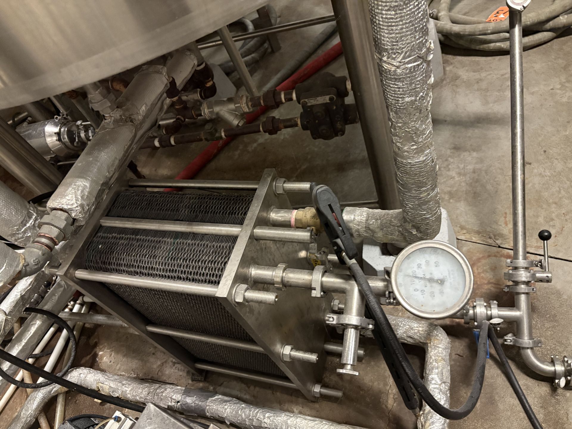 *BULK LOT* Complete 2016 HGMC Brewhouse w/ Mash & Lauter Tuns, Heat Tank, Plate Exchanger, Platform - Image 11 of 51
