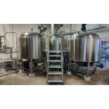 *BULK LOT* Complete 2016 HGMC Brewhouse w/ Mash & Lauter Tuns, Heat Tank, Plate Exchanger, Platform