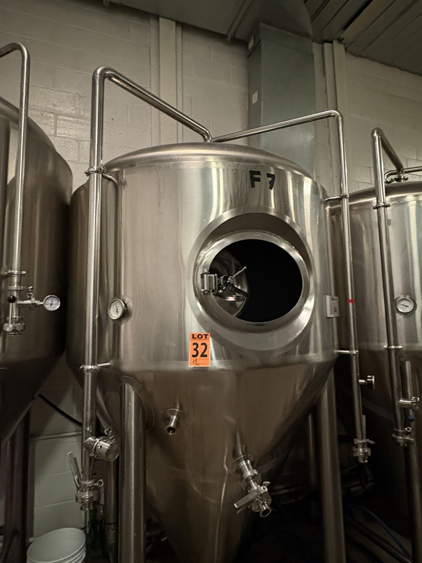 1750 Litre GW KENT SS Double Jacketed, Cone-Bottom Fermentation Tank (2006) - Image 4 of 6