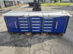 BRAND NEW 10FT 15 DRAWER 2 CABINET WORKBENCH (NY4)