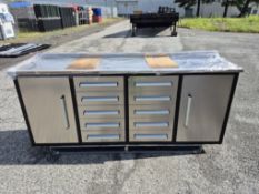 BRAND NEW 7FT 10 DRAWER 2 CABINET WORKBENCH (NY9)