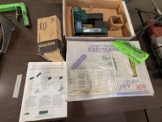LOT OF 2 BRAND NEW ISM PORTABLE PNEUMATIC STAPLING MACHINES WITH 1 BOX OF STAPLES