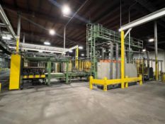 Emmeti MT 554 Automatic Bottom-Infeed Palletizing System with Spiral Conveyor & Complete Material Ha