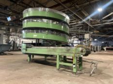 Spiral Accumulation Conveyor System with Incline/Decline Conveyors and Drive Motor