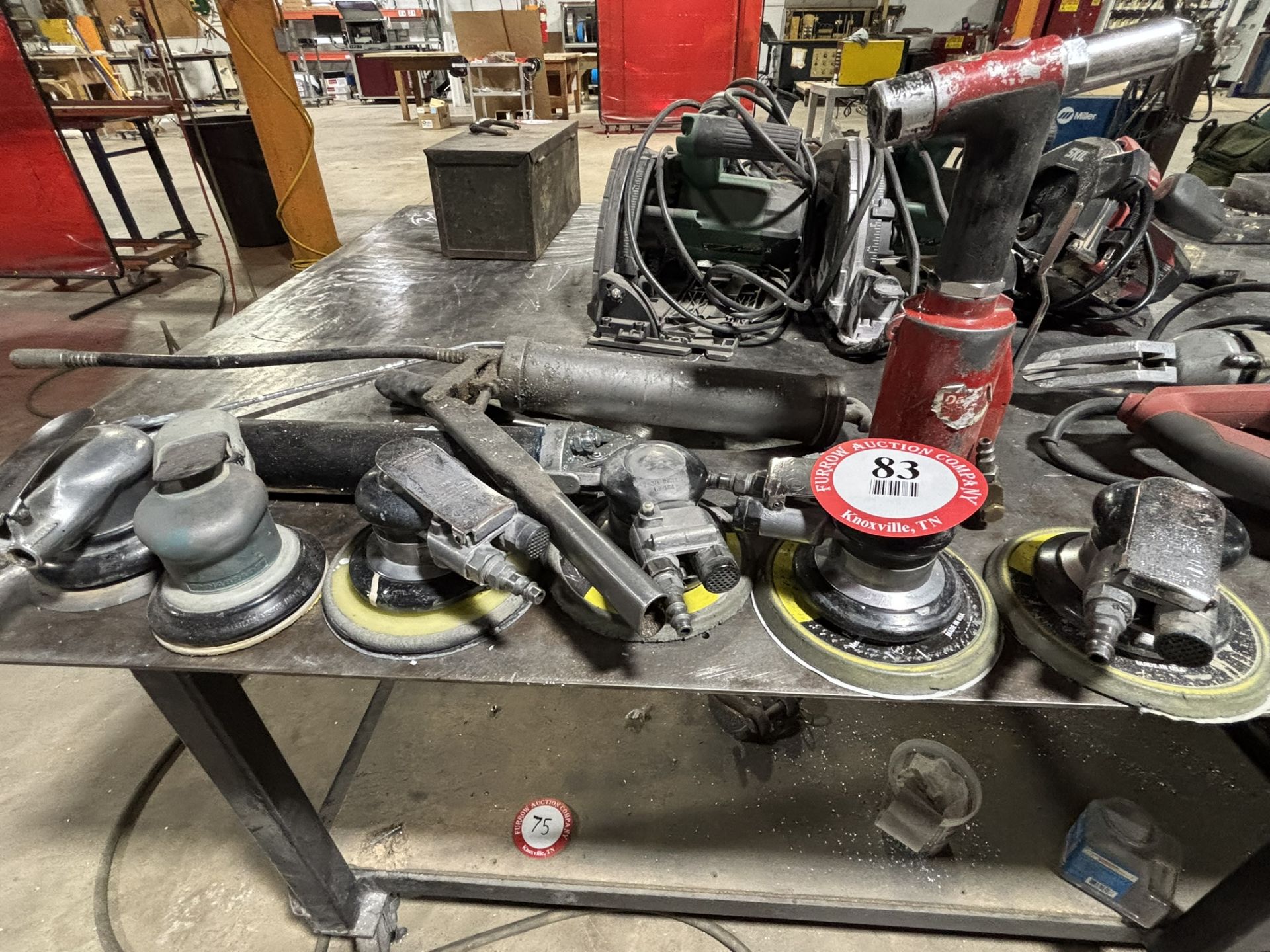 Large Assortment of Mixed Pneumatic Body Shop/Fabrication Tools