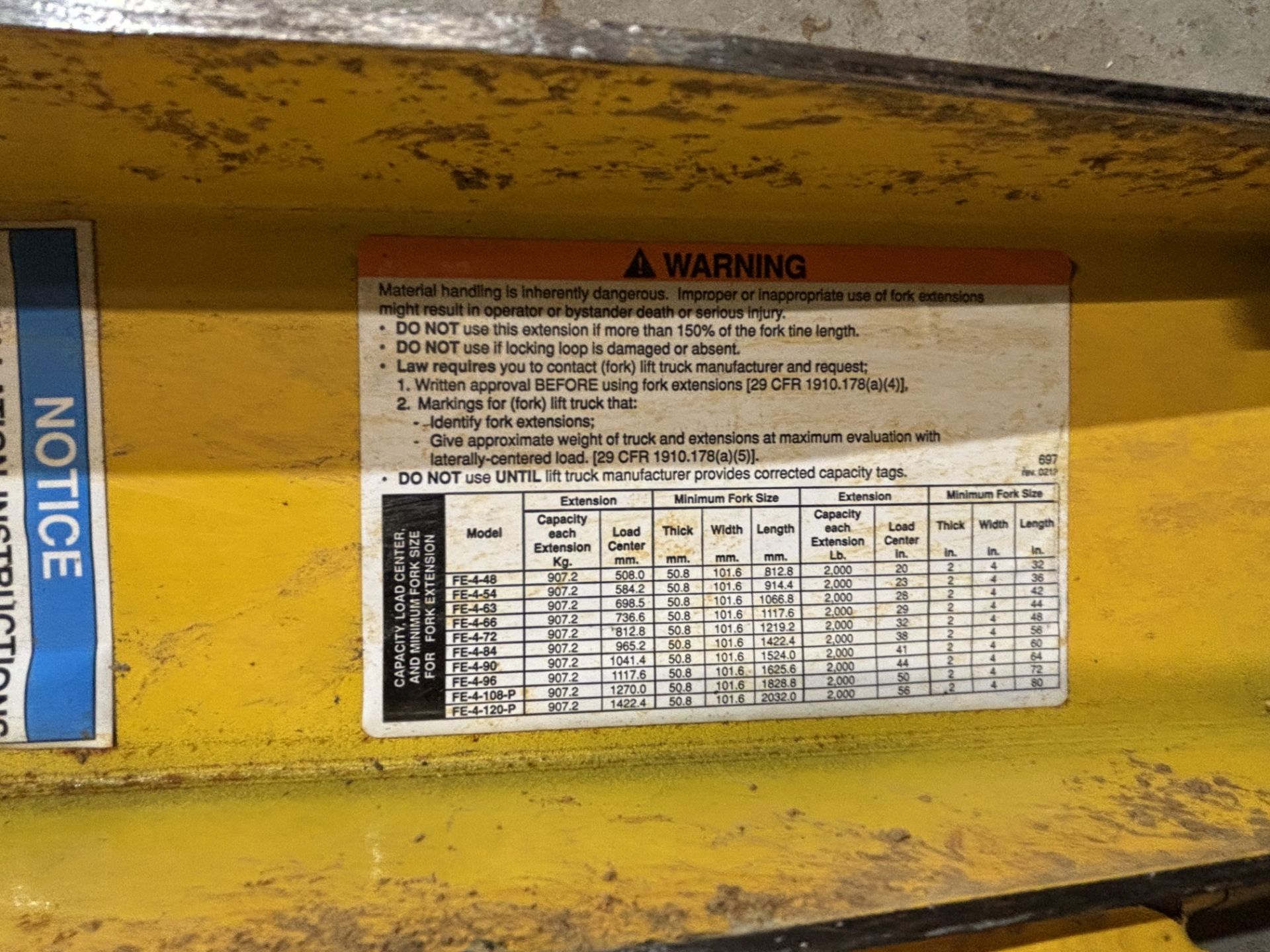 7" Forklift Fork Extensions - Image 3 of 3