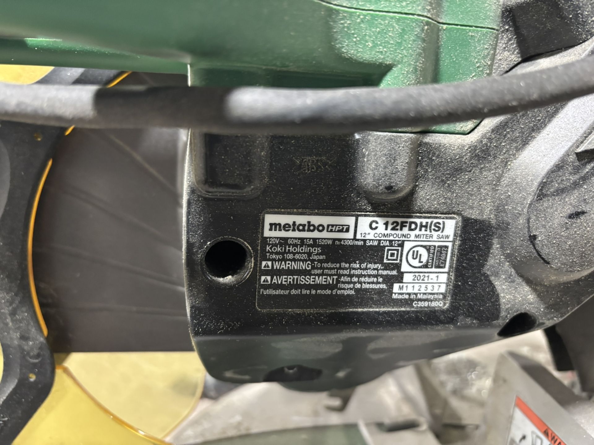 Metabo Model C 12FDH 12" Compound Miter Saw - Image 3 of 3