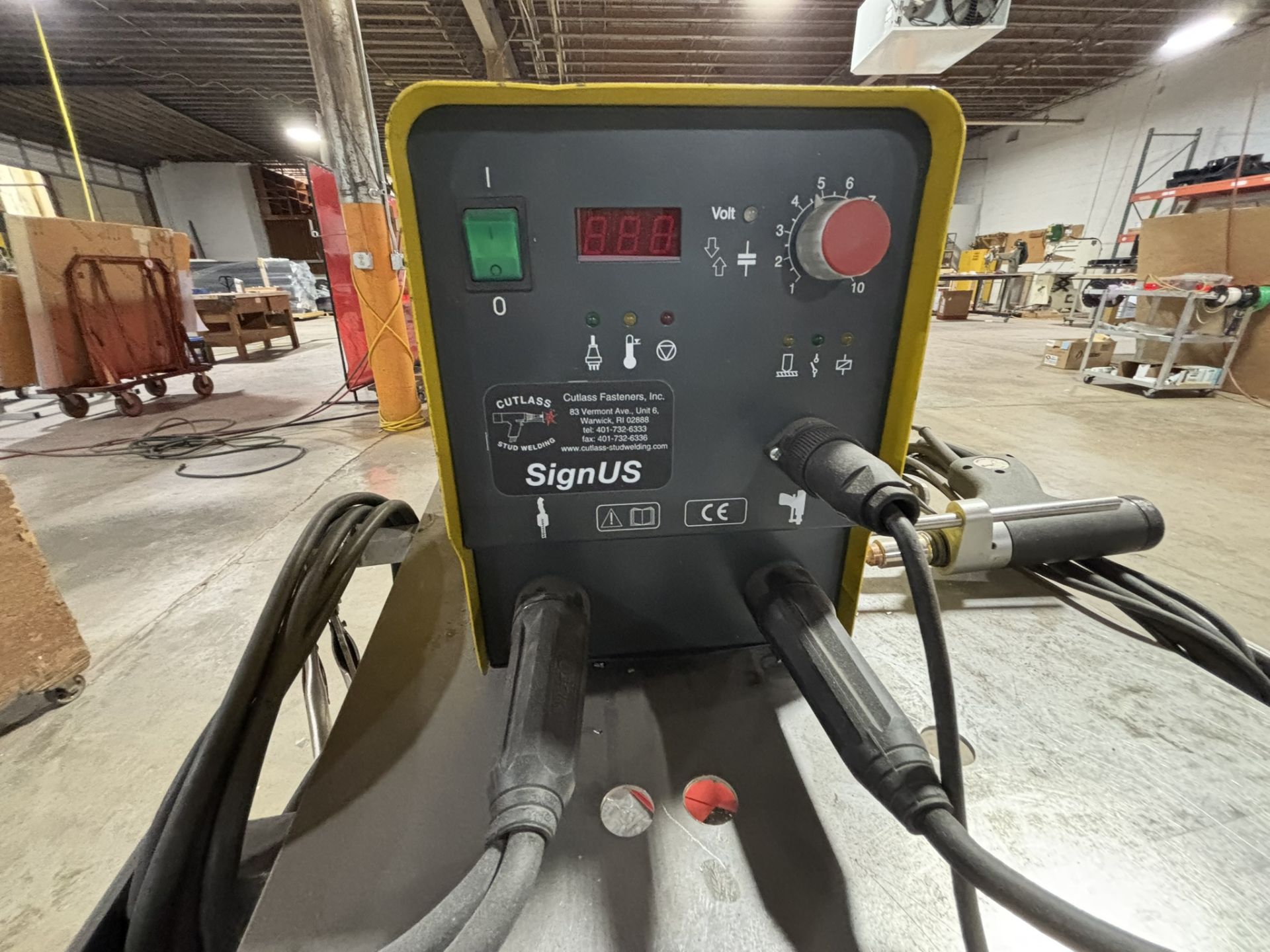 Cutlass Portable Stud Welder on Metal Shop Cart (33" H x 30" W x 18" D) - Image 2 of 5
