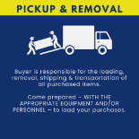 PICKUP & REMOVAL - JUNE 8-10, 10AM-4PM - NO EXCEPTIONS