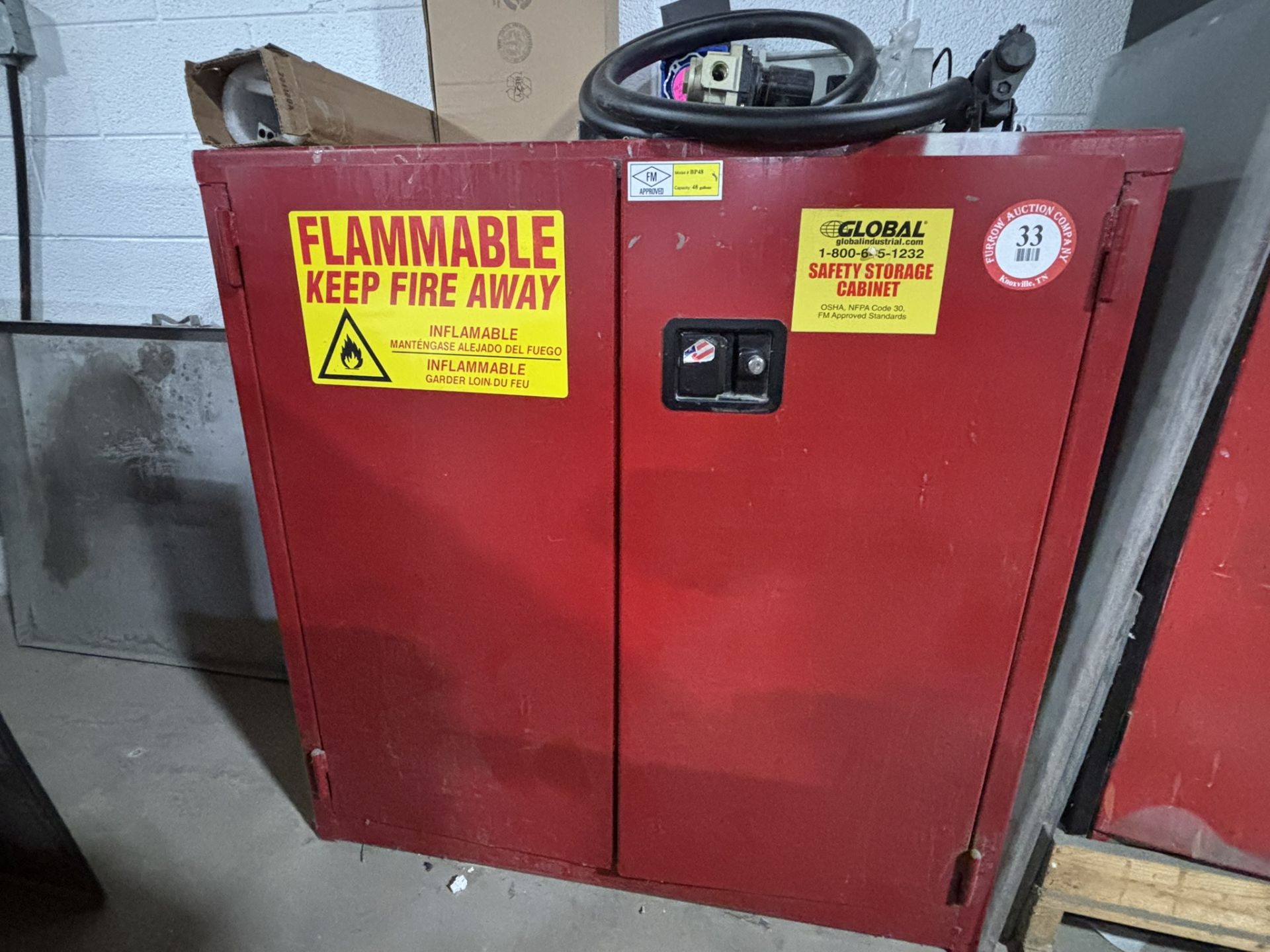 Global Industrial Locking Flammable Liquid Metal Storage Cabinet (43" W x 19" D x 44" H)
