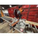 Rigid 12" Sliding Compound Miter Saw with Metal Rolling Racks (216" W x 32" T x 42" D)