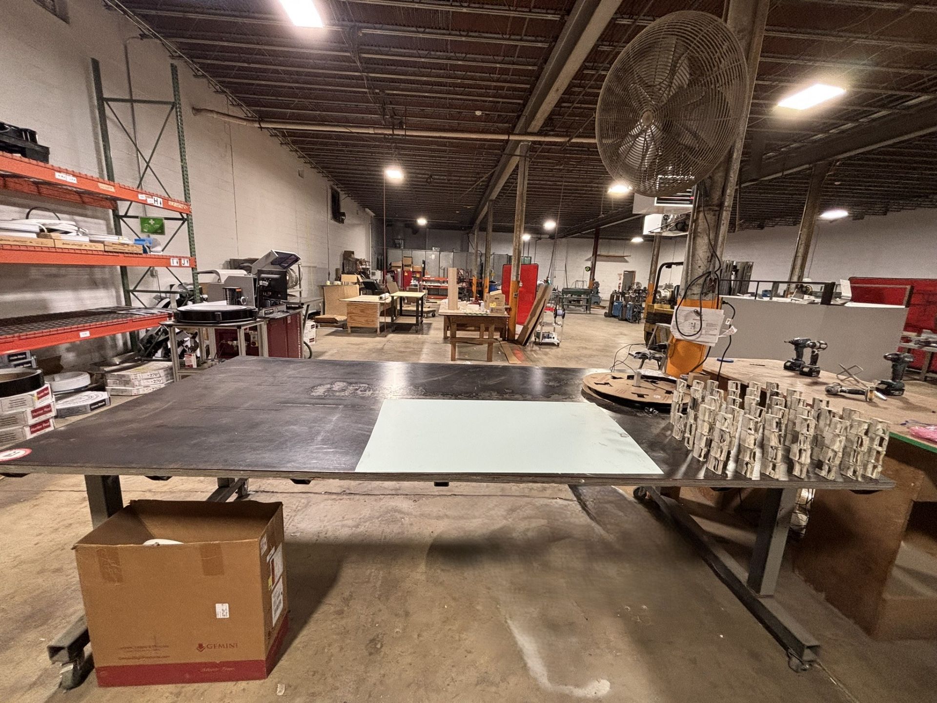 Heavy Duty Metal Shop Table on Casters 120" W x 60" D x 39" T - Image 2 of 3