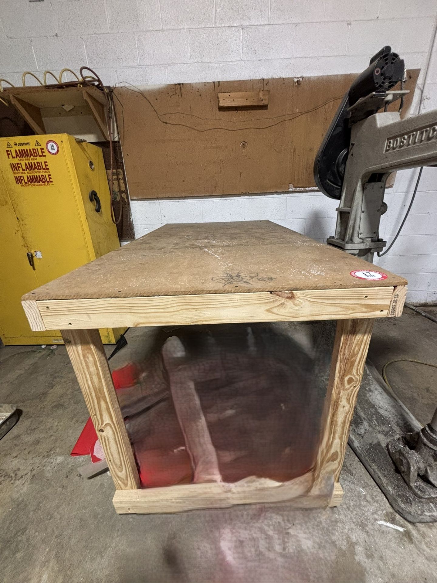 Custom Built Wooden Shop Table 6' L x 39" D x 40" T - Image 2 of 2