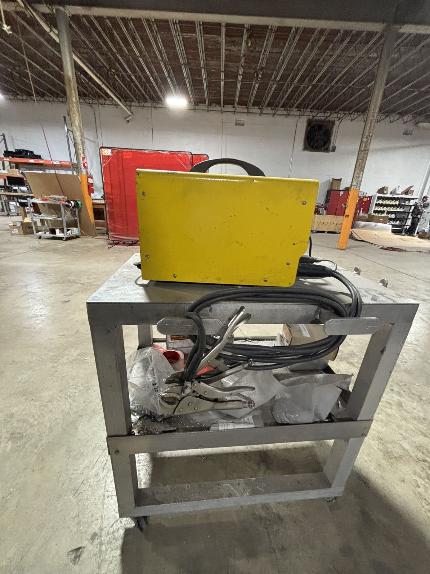 Cutlass Portable Stud Welder on Metal Shop Cart (33" H x 30" W x 18" D) - Image 4 of 5