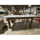 Custom Built Wooden Shop Table (96" W x 37 D x 36" T) + Custom Built Aluminum Shop Table (36" W x