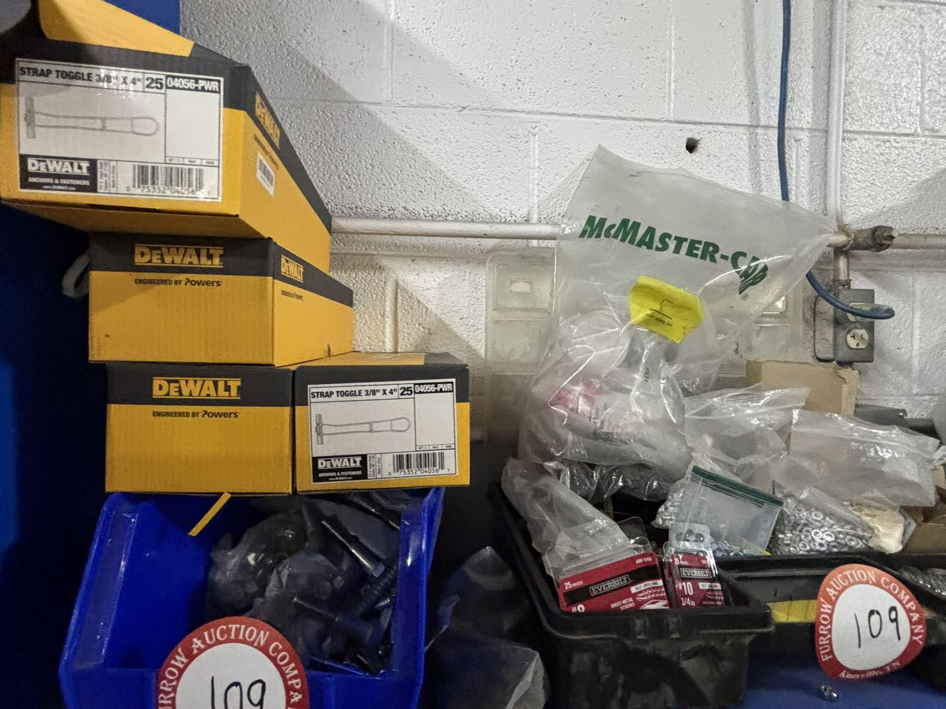 Assorted Contents on top of Cabinets - Nuts, Bolts, Staples, Conduit, Outlet Bodies, Drill Bits, - Image 6 of 6