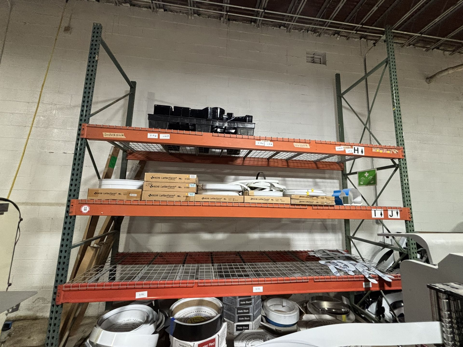 One Section Of Teardrop Style Heavy Duty Industrial Racking, 150" W x 32" D, 3 Shelves